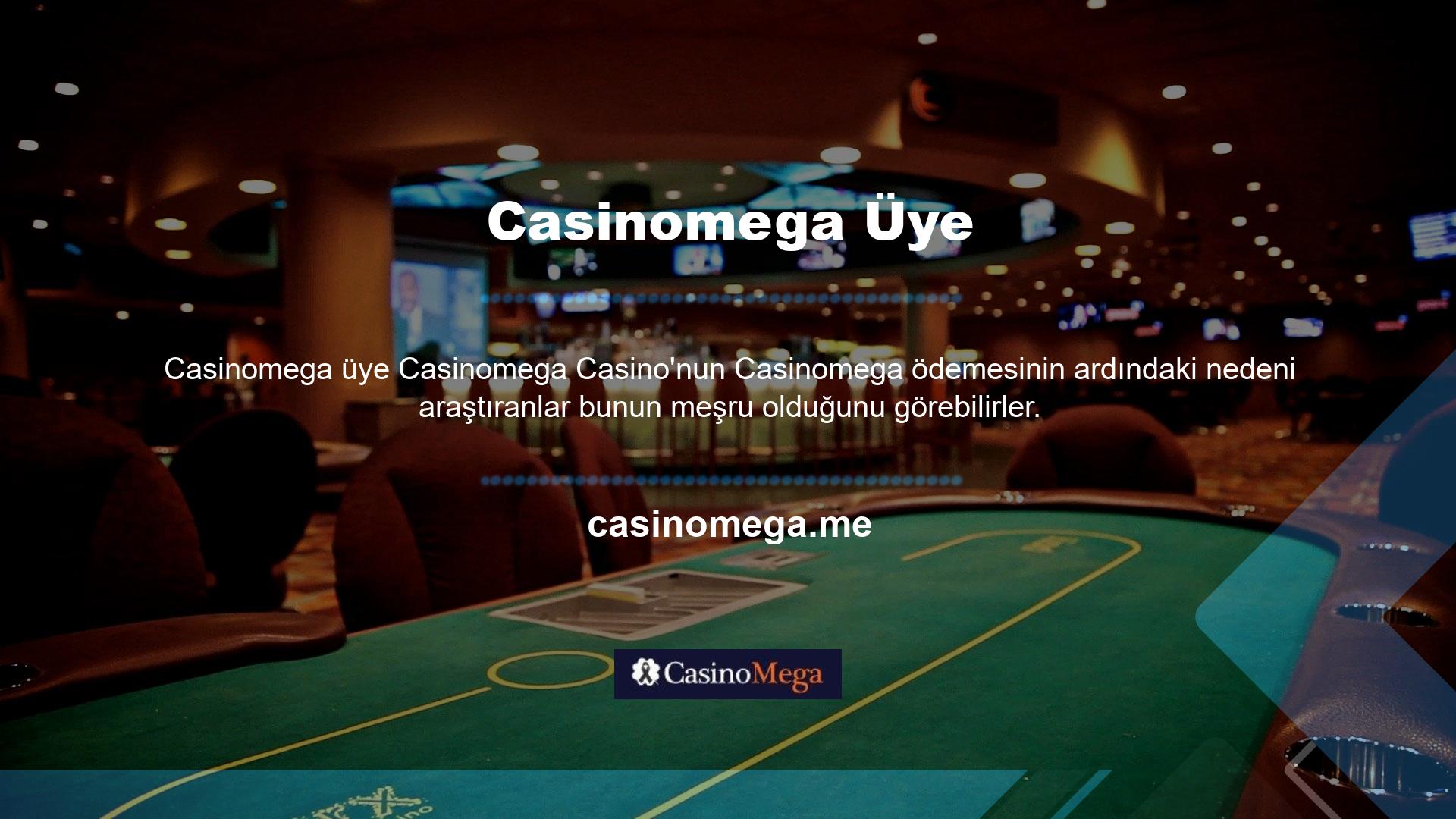 Casinomega hesabı açmak herkesin para yatırması için zahmetsiz bir işlemdir